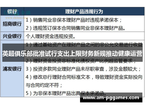英超俱乐部批准试行支出上限财务新规推动健康运营 英超俱乐部批准试行支出上限财务新规推动健康运营